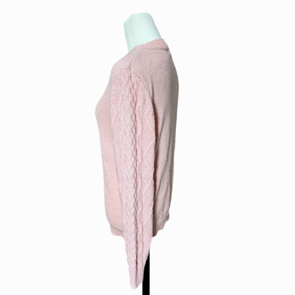 Rebecca Minkoff Designer Sweater Pink Penny Cable Knit Long Sleeve Women’s Sz S - Picture 5 of 12